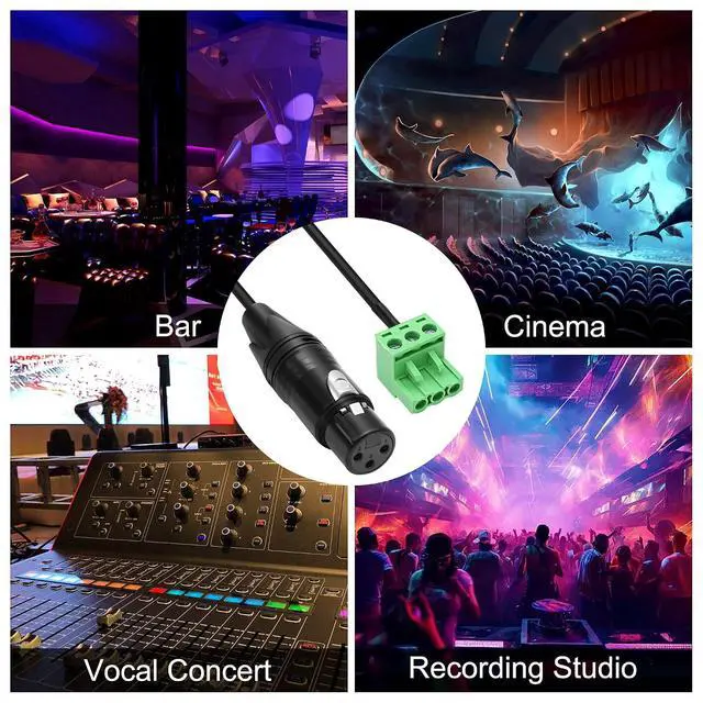 Alt view image 7 of 7 - XLR to 3-pin Phoenix Cable XLR 3P Female to PHX3M NBKF/2EDG-5.08 3pin PCB Screw Terminal Block Adapter Connector Cord for Speakers -0.4M/1.3FT
