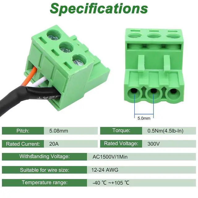 Alt view image 4 of 7 - XLR to 3-pin Phoenix Cable XLR 3P Female to PHX3M NBKF/2EDG-5.08 3pin PCB Screw Terminal Block Adapter Connector Cord for Speakers -0.4M/1.3FT