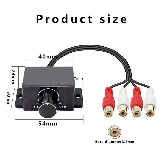 Alt view image 6 of 7 - XMSJSIY Universal RCA Level Controller Car Audio Amplifier RCA Audio