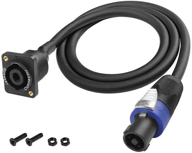 Main image of Speakon Panel Mount Socket Female to Speakon Male Connector Speaker Cable Audio Extension Wire Cord with Jack Twist Lock for Loudspeaker Amplifier DJ Stage - 1M/3.28FT