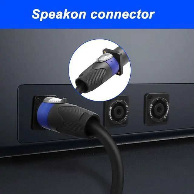Alt view image 5 of 7 - Speakon Panel Mount Socket Female to Speakon Male Connector Speaker Cable Audio Extension Wire Cord with Jack Twist Lock for Loudspeaker Amplifier DJ Stage - 1M/3.28FT