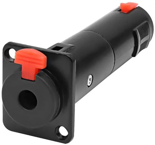 Main image of D-Type 6.35mm 1/4" TRS Panel Mount Female to Female Coupler Locking Stereo Audio Adapter Connector Socket for Speaker Headphone Cable Extension - 1PCS (Black)