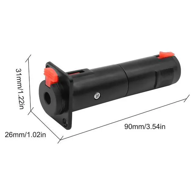 Alt view image 2 of 7 - D-Type 6.35mm 1/4" TRS Panel Mount Female to Female Coupler Locking Stereo Audio Adapter Connector Socket for Speaker Headphone Cable Extension - 1PCS (Black)