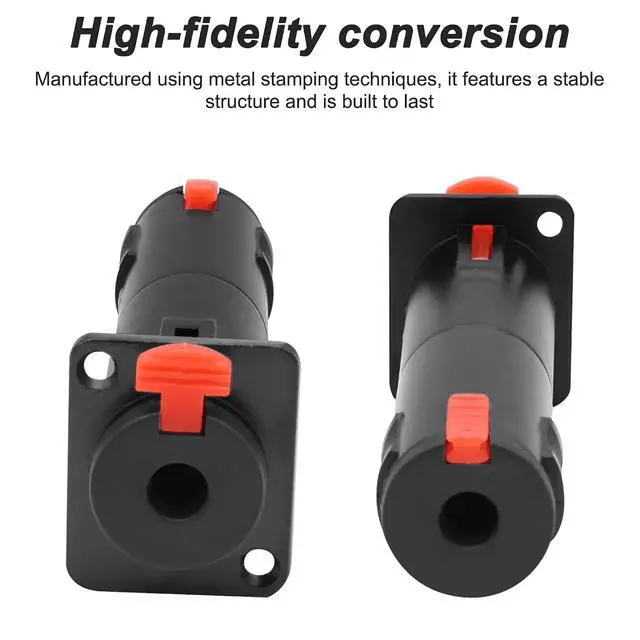 Alt view image 3 of 7 - D-Type 6.35mm 1/4" TRS Panel Mount Female to Female Coupler Locking Stereo Audio Adapter Connector Socket for Speaker Headphone Cable Extension - 1PCS (Black)
