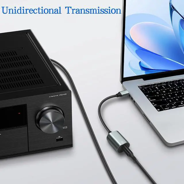 Alt view image 6 of 7 - USB Type-C to SPDIF Optical Audio Cable Type C Male to TOSLINK Female PCM Stereo Audio Adapter Converter for MacBook Laptop Computer -30CM/11.8INCH