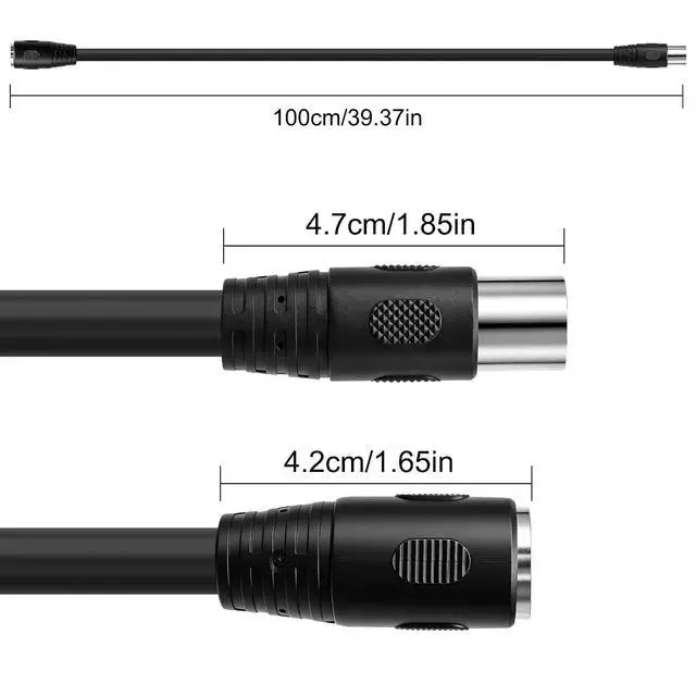 Alt view image 2 of 7 - DIN 13 Pin Electrical Extension Cable 13P Male to Female Signal Control Extended Cord for Beauty Equipment Stage -1M/3.2FT