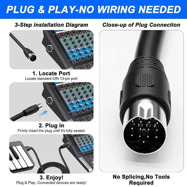 Alt view image 4 of 7 - DIN 13 Pin Electrical Extension Cable 13P Male to Female Signal Control Extended Cord for Beauty Equipment Stage -1M/3.2FT