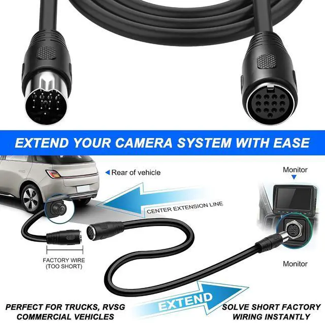 Alt view image 6 of 7 - DIN 13 Pin Electrical Extension Cable 13P Male to Female Signal Control Extended Cord for Beauty Equipment Stage -1M/3.2FT