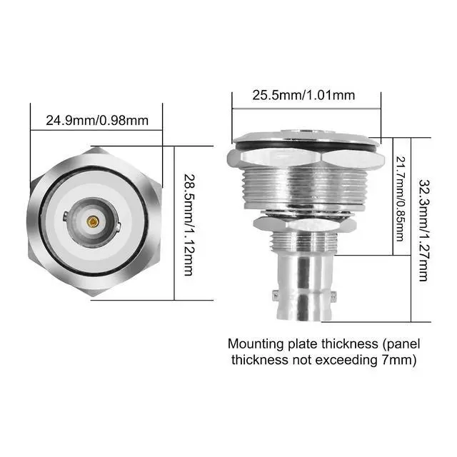 Alt view image 2 of 7 - BNC Plug Connector Adapter BNC Female to Female Panel Mount Coupler Threaded Fixing Feed-Through Connector BNC Monitor Module SDI Video Coaxial Socket for CCTV Security Camera - 2PCS (Silver)