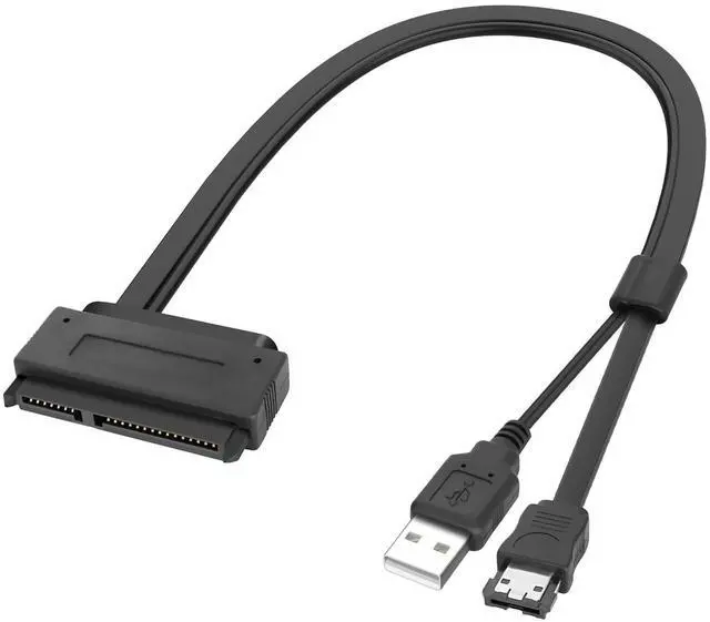 Main image of SATA 22Pin to e-SATA Hard Disk Drive Data Transfer Adapter Cable with USB Powered Cable for 2.5" SATA HDD SSD BLU-RAY DVD CD-ROM DVD+RW Devices - 45CM/17.7INCH