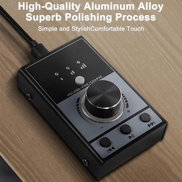 Alt view image 2 of 7 - USB Volume Knob Controller Multimedia Computer Sound Controller with Play/Pause/Back/Forward Function,One-Click Mute for Phone PC Speaker Audio Adjustment