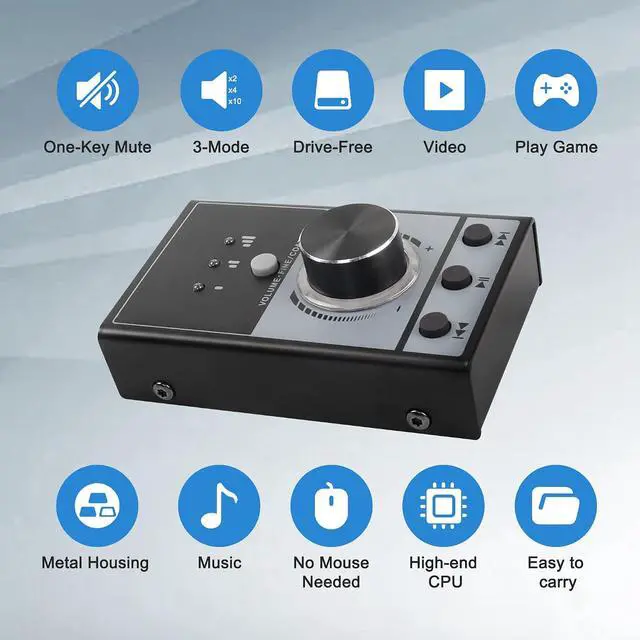 Alt view image 4 of 7 - USB Volume Knob Controller Multimedia Computer Sound Controller with Play/Pause/Back/Forward Function,One-Click Mute for Phone PC Speaker Audio Adjustment