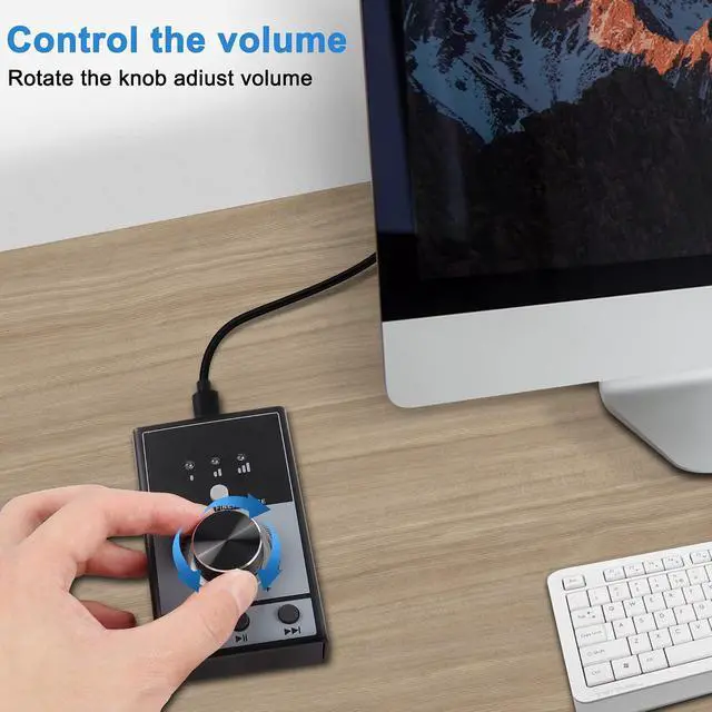 Alt view image 7 of 7 - USB Volume Knob Controller Multimedia Computer Sound Controller with Play/Pause/Back/Forward Function,One-Click Mute for Phone PC Speaker Audio Adjustment