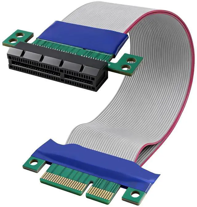 Main image of PCIe 4X Extender Riser Cable Flexible PCI-E Express Male to Female GPU Vertical Mount Graphic Card Extension Cable Extender Adapter - 19CM / 7.48inch