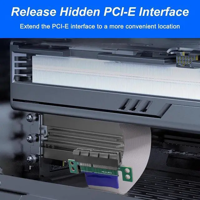 Alt view image 5 of 7 - PCIe 4X Extender Riser Cable Flexible PCI-E Express Male to Female GPU Vertical Mount Graphic Card Extension Cable Extender Adapter - 19CM / 7.48inch