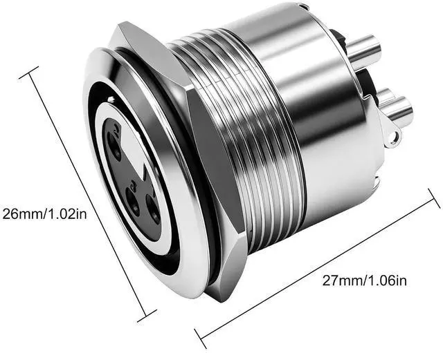 Alt view image 2 of 7 - XLR Panel Mount Threaded Fixing Audio Adapter Connector 3-Pin XLR Female Solder Terminal Round Socket for Speaker Microphone Musical Instruments- 2 Pcs