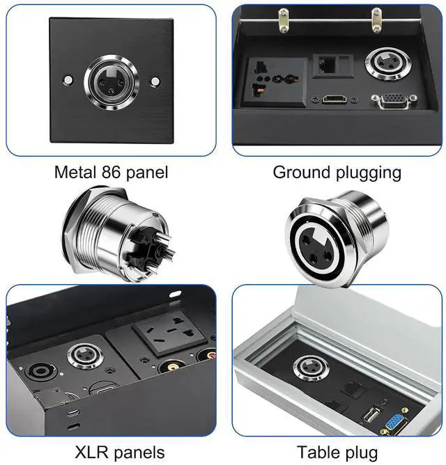 Alt view image 5 of 7 - XLR Panel Mount Threaded Fixing Audio Adapter Connector 3-Pin XLR Female Solder Terminal Round Socket for Speaker Microphone Musical Instruments- 2 Pcs