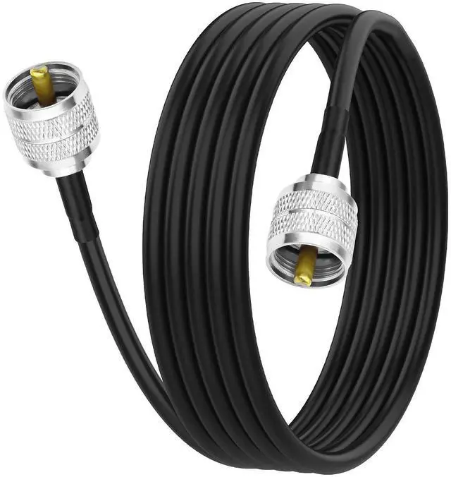 Main image of PL259 UHF Coaxial Cable RG58 UHF Male to Male Low Loss CB Coax Antenna Extension Jumper Cord for HAM Radio, Antenna Analyzer, Dummy Load, SWR Meter - 1M/3.2FT