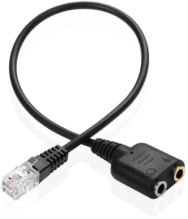 Main image of RJ9 to 3.5mm Headsets Adapter Telephone Phones MIC Audio Splitter Adapter Cable RJ9 4P4C Male to 3.5mm Jack Headphone Microphone Audio Cable - 27CM/10inch