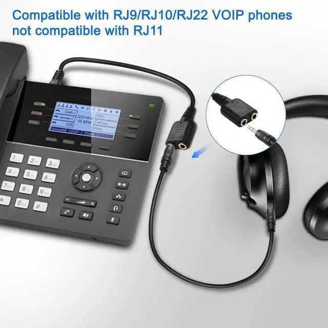 Alt view image 5 of 7 - RJ9 to 3.5mm Headsets Adapter Telephone Phones MIC Audio Splitter Adapter Cable RJ9 4P4C Male to 3.5mm Jack Headphone Microphone Audio Cable - 27CM/10inch
