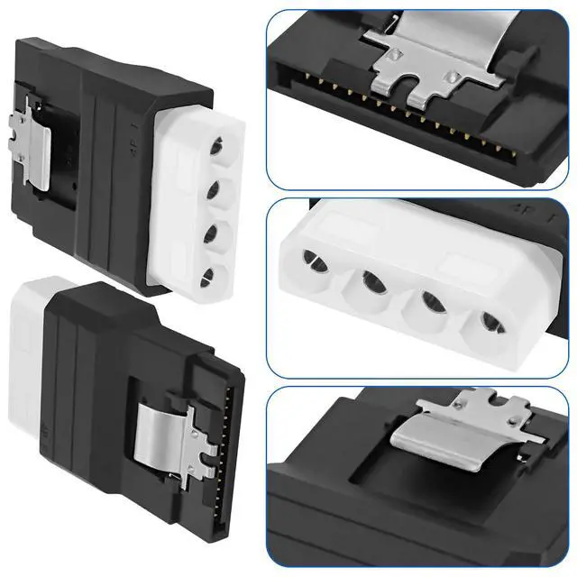 Alt view image 4 of 7 - IDE to SATA Adapter IDE 4Pin to SATA 15Pin Power Adapter Female to Female Power Converter for Hard Drives Solid State Drives HDD SSD CD DVD Drive - 2PCS (IDE Female to SATA Female)
