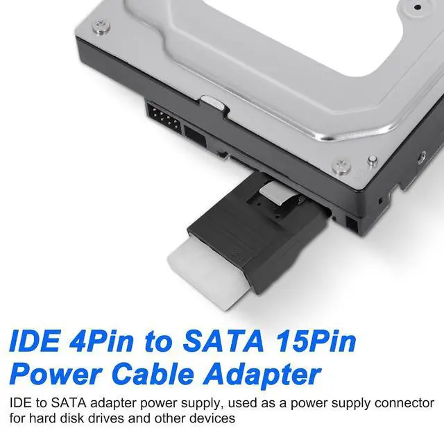 Alt view image 5 of 7 - IDE to SATA Adapter IDE 4Pin to SATA 15Pin Power Adapter Female to Female Power Converter for Hard Drives Solid State Drives HDD SSD CD DVD Drive - 2PCS (IDE Female to SATA Female)