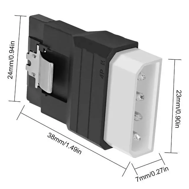 Alt view image 2 of 7 - IDE to SATA Adapter IDE 4Pin to SATA 15Pin Power Adapter Male to Female Power Converter for Hard Drives Solid State Drives HDD SSD CD DVD Drive - 2PCS