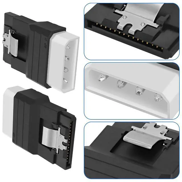 Alt view image 4 of 7 - IDE to SATA Adapter IDE 4Pin to SATA 15Pin Power Adapter Male to Female Power Converter for Hard Drives Solid State Drives HDD SSD CD DVD Drive - 2PCS