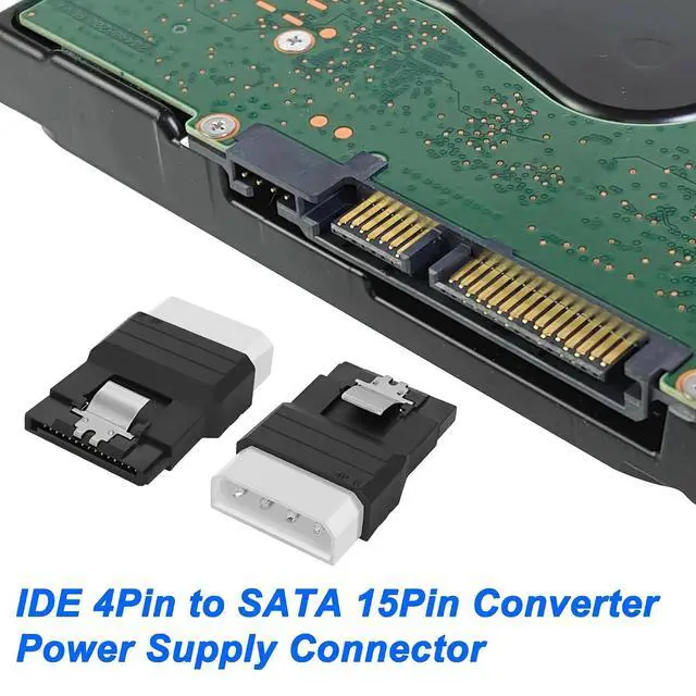 Alt view image 6 of 7 - IDE to SATA Adapter IDE 4Pin to SATA 15Pin Power Adapter Male to Female Power Converter for Hard Drives Solid State Drives HDD SSD CD DVD Drive - 2PCS