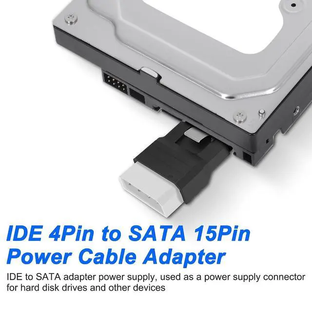 Alt view image 5 of 7 - IDE to SATA Adapter IDE 4Pin to SATA 15Pin Power Adapter Male to Female Power Converter for Hard Drives Solid State Drives HDD SSD CD DVD Drive - 2PCS