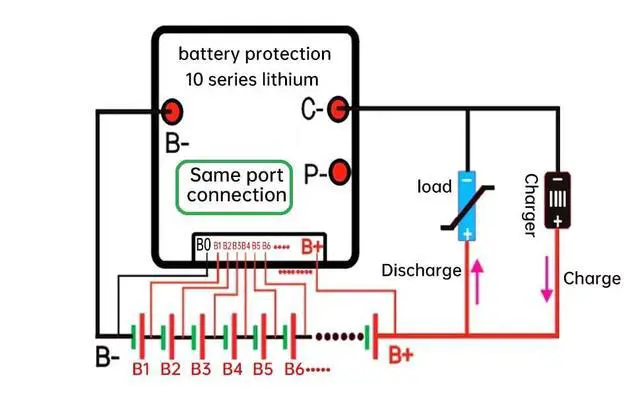Alt view image 2 of 6 - BMS 10S 30A 36V Lithium Battery Charge Board with Protection Balancer