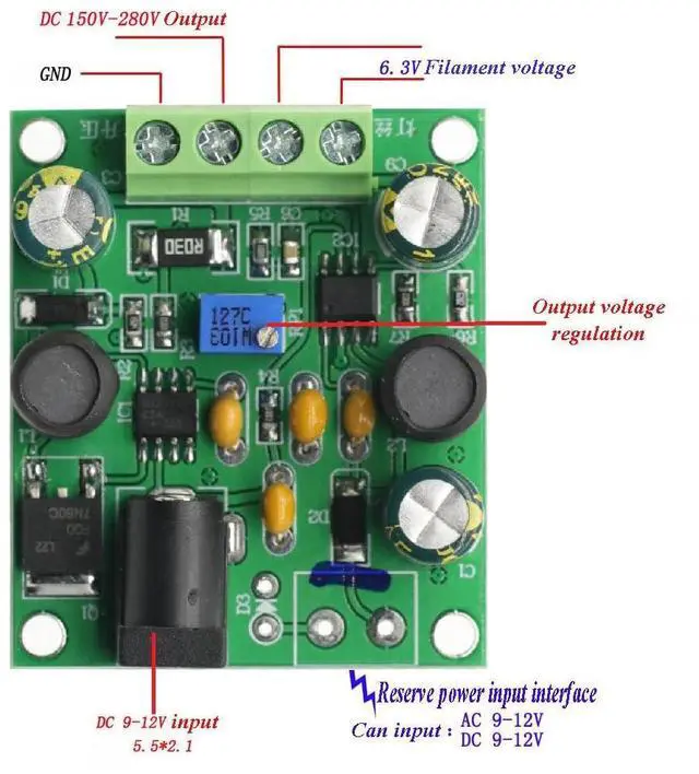 Alt view image 6 of 6 - High Voltage DC Converter Module Board for Nixie&Magic Eye Tube Power Supply Module 250V 6.3V Board Module
