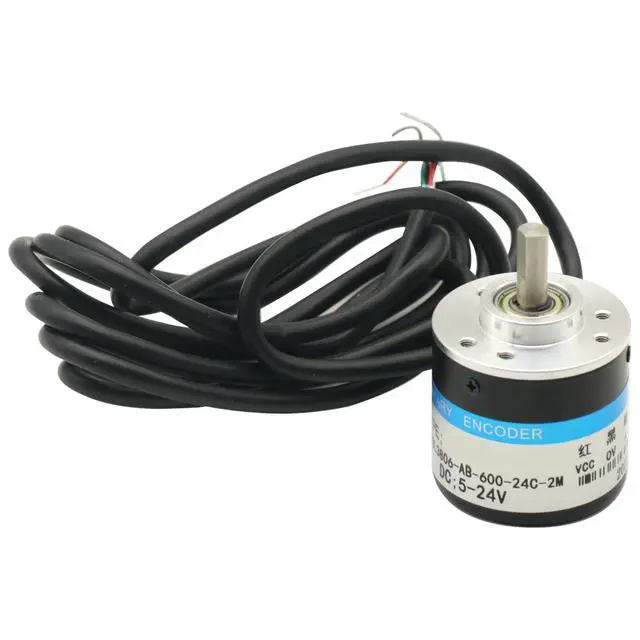 Alt view image 4 of 5 - Photoelectric Incremental Rotary Encoder 600PPR AB 2 Phase DC5-24V NPN Optical Encoder