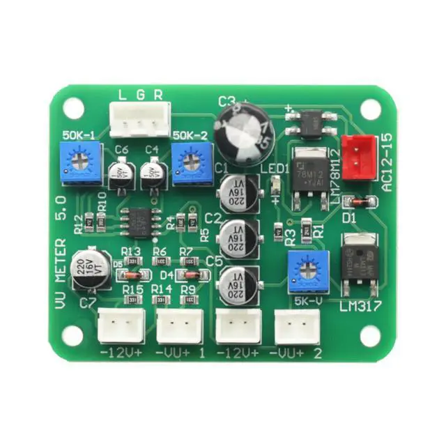 Alt view image 3 of 7 - VU Meter 2PCS VU Panel Meter 500UA VU Meter Warm Back Light Recording & Audio +Cable with Driver Module,VU Meters