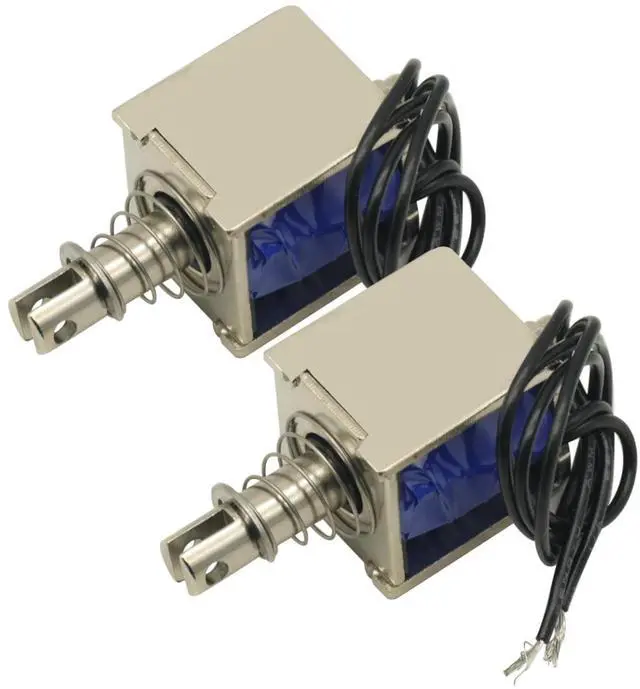 Main image of 2PCS DC12V Open Frame Solenoid 10mm Stroke Push Pull Type Electronic DC Electromagnet 20N Force