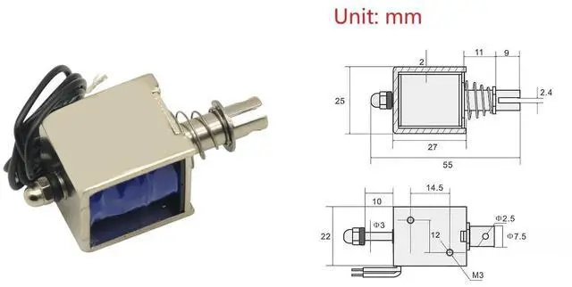 Alt view image 2 of 6 - 2PCS DC12V Open Frame Solenoid 10mm Stroke Push Pull Type Electronic DC Electromagnet 20N Force