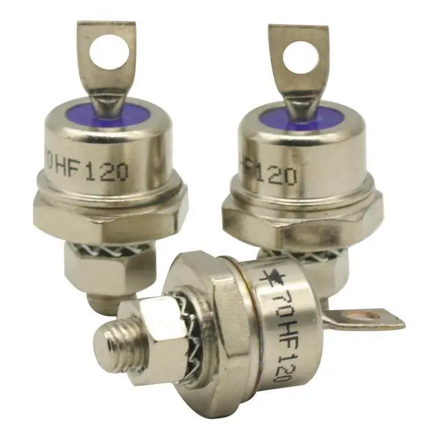 Alt view image 2 of 7 - 3 Pair Rectifier Diode 70A 1200V 3PCS 70HF120 3PCS 70HFR120 High Power Rectifier Metal Stud Type Forward/Reverse Rectifier Diodes