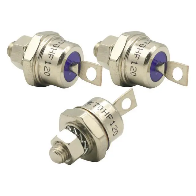 Alt view image 3 of 7 - 3 Pair Rectifier Diode 70A 1200V 3PCS 70HF120 3PCS 70HFR120 High Power Rectifier Metal Stud Type Forward/Reverse Rectifier Diodes