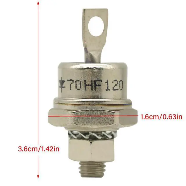 Alt view image 7 of 7 - 3 Pair Rectifier Diode 70A 1200V 3PCS 70HF120 3PCS 70HFR120 High Power Rectifier Metal Stud Type Forward/Reverse Rectifier Diodes
