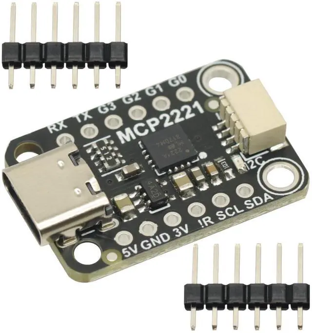 Main image of MCP2221A USB to GPIO ADC I2C Conversion Module Type-C Interface Signal Processing Board,MCP2221A USB to GPIO ADC I2C Breakout Board for OLED Display Sensor PWM Driver