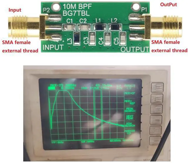 Alt view image 2 of 7 - 1PCS Bandpass Filter 10M 10MHz Band-Pass Filter Low Insertion Loss