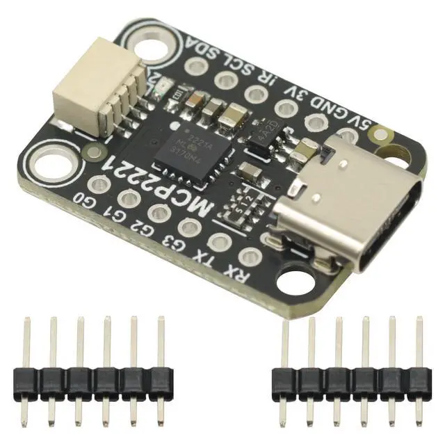 Alt view image 3 of 7 - MCP2221A USB to GPIO ADC I2C Conversion Module Type-C Interface Signal Processing Board,MCP2221A USB to GPIO ADC I2C Breakout Board for OLED Display Sensor PWM Driver
