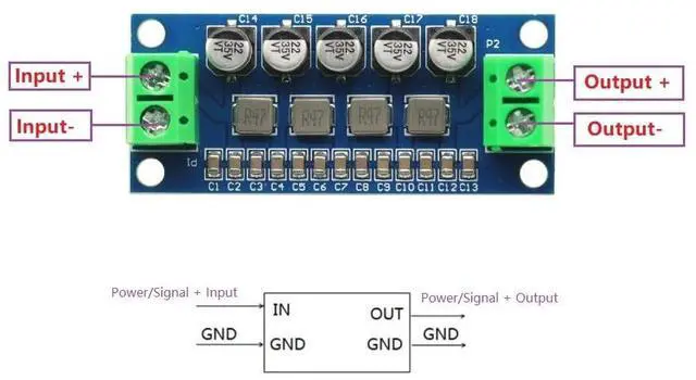 Alt view image 2 of 7 - DC Power Filter Module 0-35V 0-5A Low Pass Filter Voltage Stabilizing Regulator Reducing Reduce Ripple for EMI Filter Boost