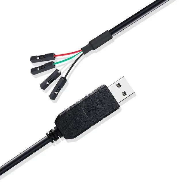 Alt view image 5 of 7 - DTECH USB to TTL Serial 3.3V Adapter Cable TX RX Signal 4 Pin 0.1 inch Pitch Female Socket PL2303 Prolific Chip Windows 10 8 7 XP Vista (6ft, Black)