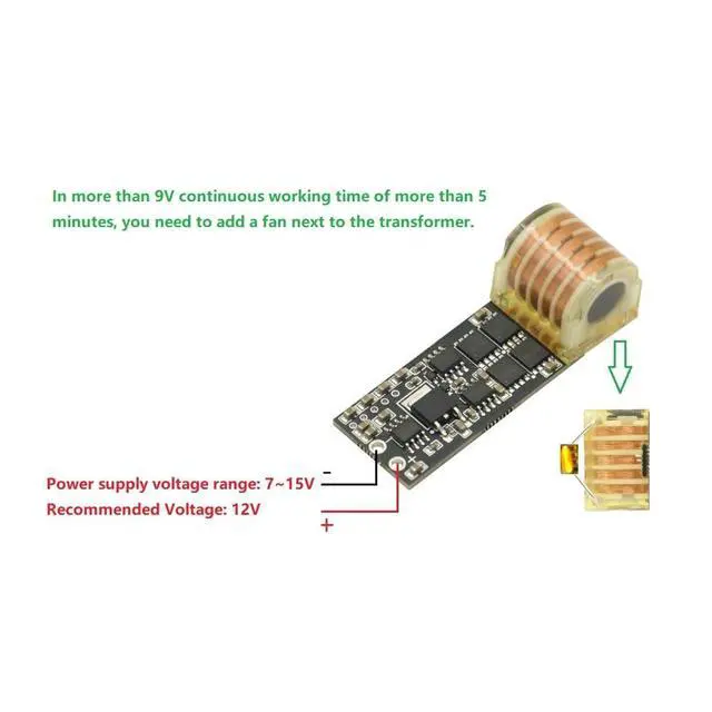Alt view image 6 of 6 - DC 7V-15V 12V to 15KV-20KV High Frequency AC High Voltage Generator Inverter Boost Spark Arc Ignition Coil Module Board