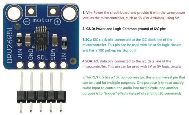 Alt view image 2 of 6 - DRV2605L Motor Driver Module Buzzer Vibration Motor Controller Board Development Tools for Haptic Motor Control Module