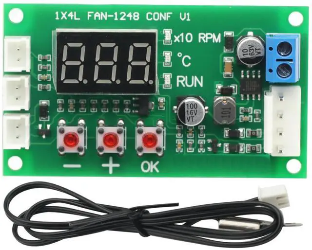Alt view image 2 of 5 - DC 12-48V 5A PWM Motor Fan Speed Controller Temperature Control Digital 4 Wire PWM Driver Module Motor Controller