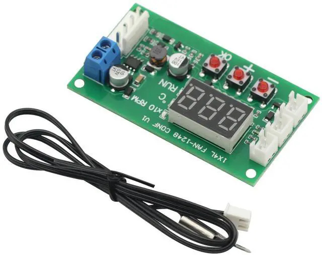 Alt view image 3 of 5 - DC 12-48V 5A PWM Motor Fan Speed Controller Temperature Control Digital 4 Wire PWM Driver Module Motor Controller