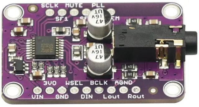 Alt view image 3 of 6 - 2PCS 3.3V - 5V DAC Module 1334 UDA1334A I2S DAC Audio Stereo Decoder Module Board