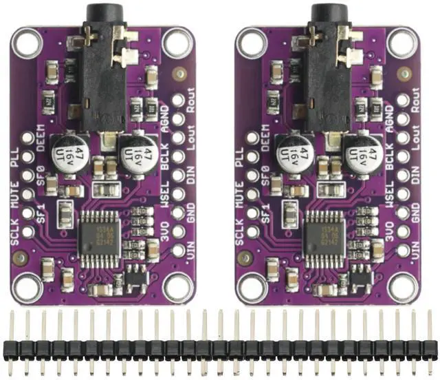 Alt view image 6 of 6 - 2PCS 3.3V - 5V DAC Module 1334 UDA1334A I2S DAC Audio Stereo Decoder Module Board